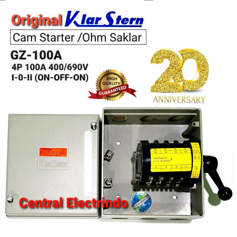 Cam Starter Ohm Saklar 4P  GZ 100A 22.000Watt  I-0-II KlarStern.