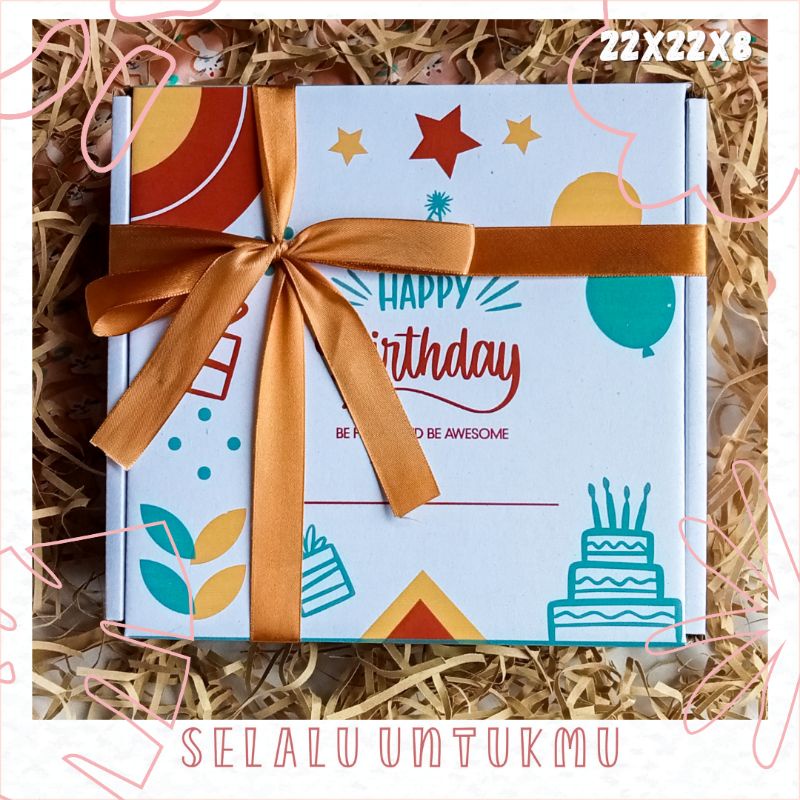 

BOX BIRTHDAY HIJAU 22X22X8 - BOX HAMPERS - BOX KADO - KOTAK KADO - KADO ESTETIK - SELALU UNTUKMU