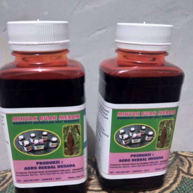 

Sari minyak buah merah 250ml asli wamena papua