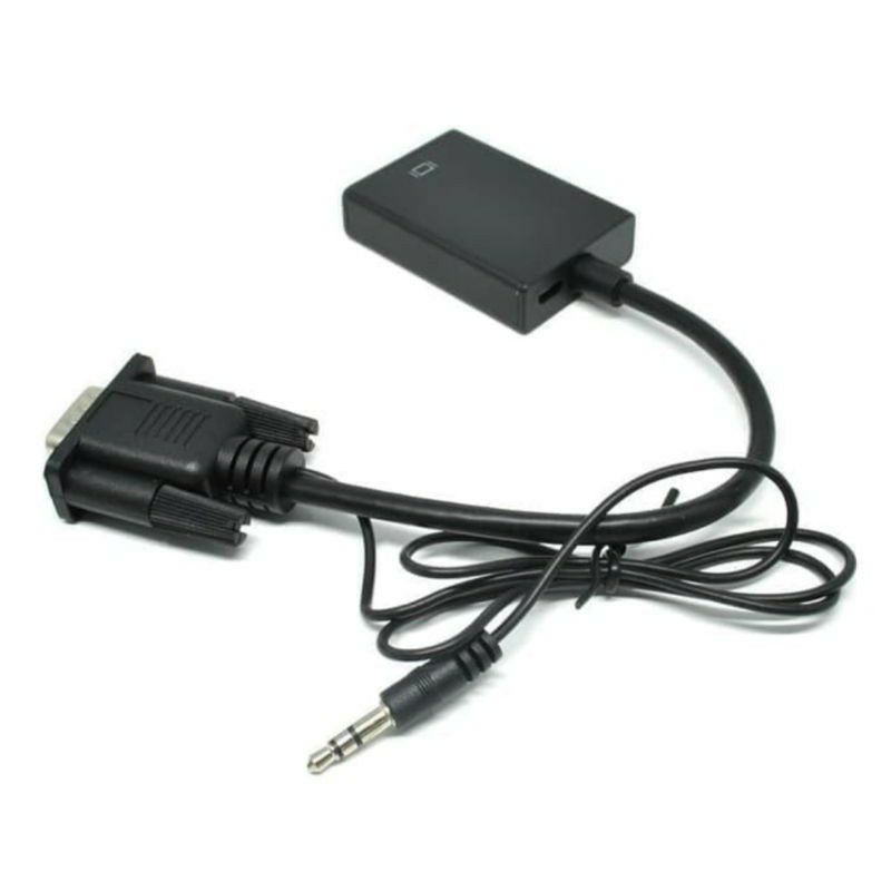 Converter Konverter Kabel VGA To HDMI Adaptor With Micro USB Power Audio HD 1080P