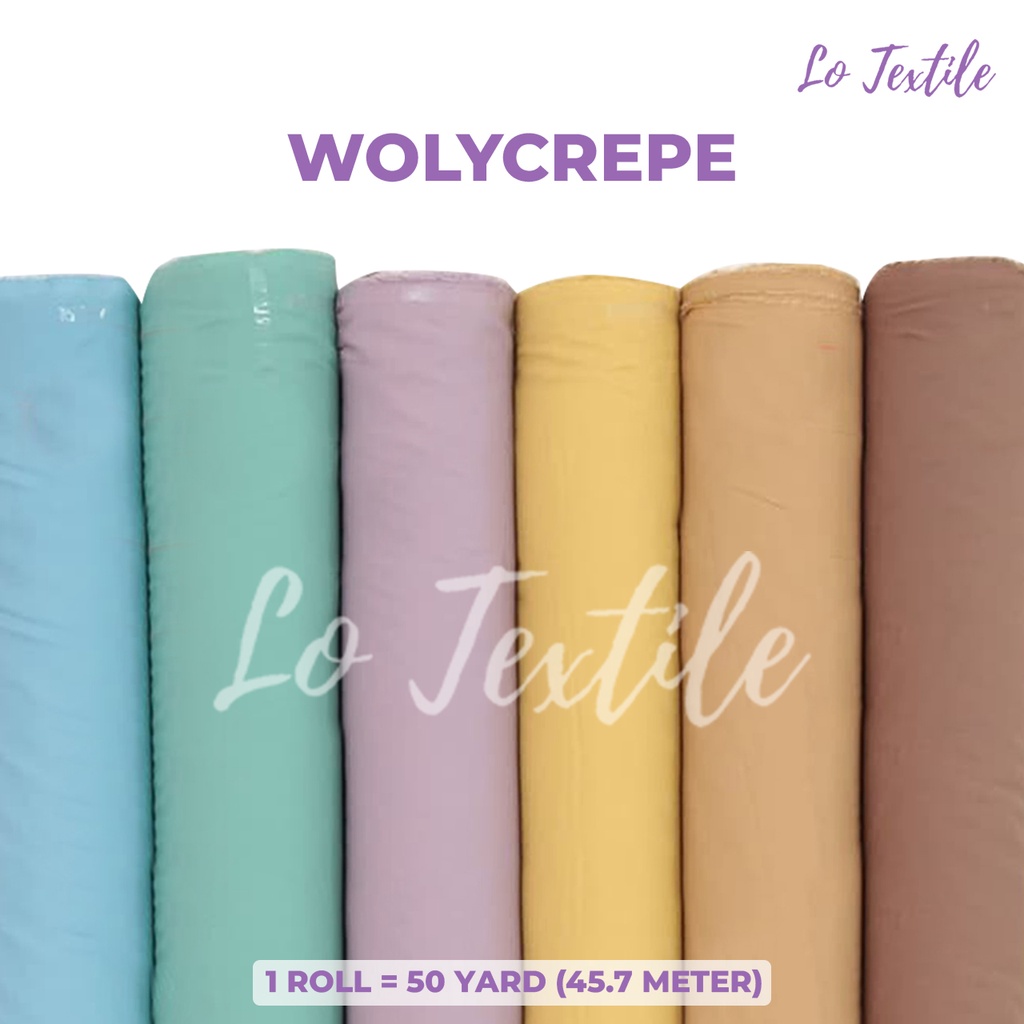 1 Roll Kain Wollycrepe Wolycrepe Wolicrepe Wolicrep Caltri - Bahan Murah Gamis Hijab