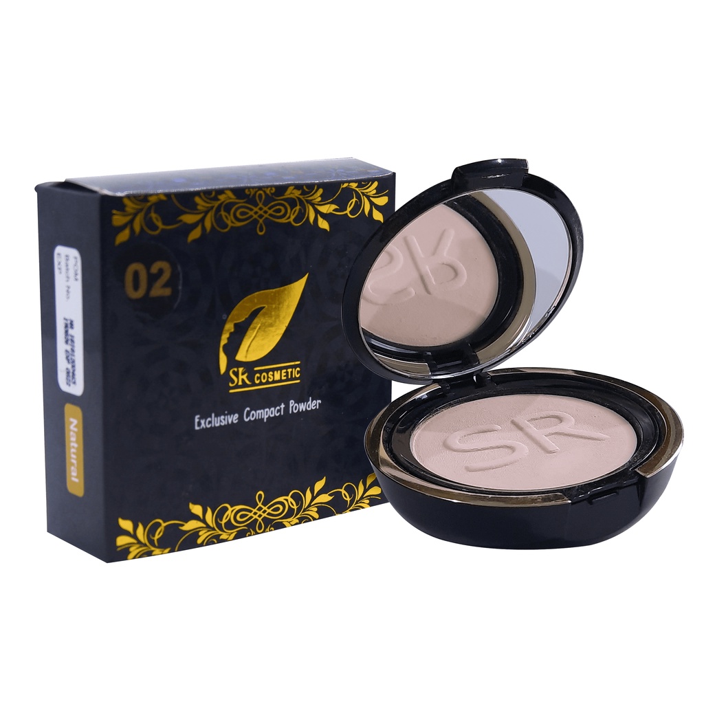Compact Powder Exclusive Bedak Dasar Natural Sheerpink Wanita Anti Flek Hitam Tahan Sinar Uv Original Premium 14 Gram-Natural 14gr