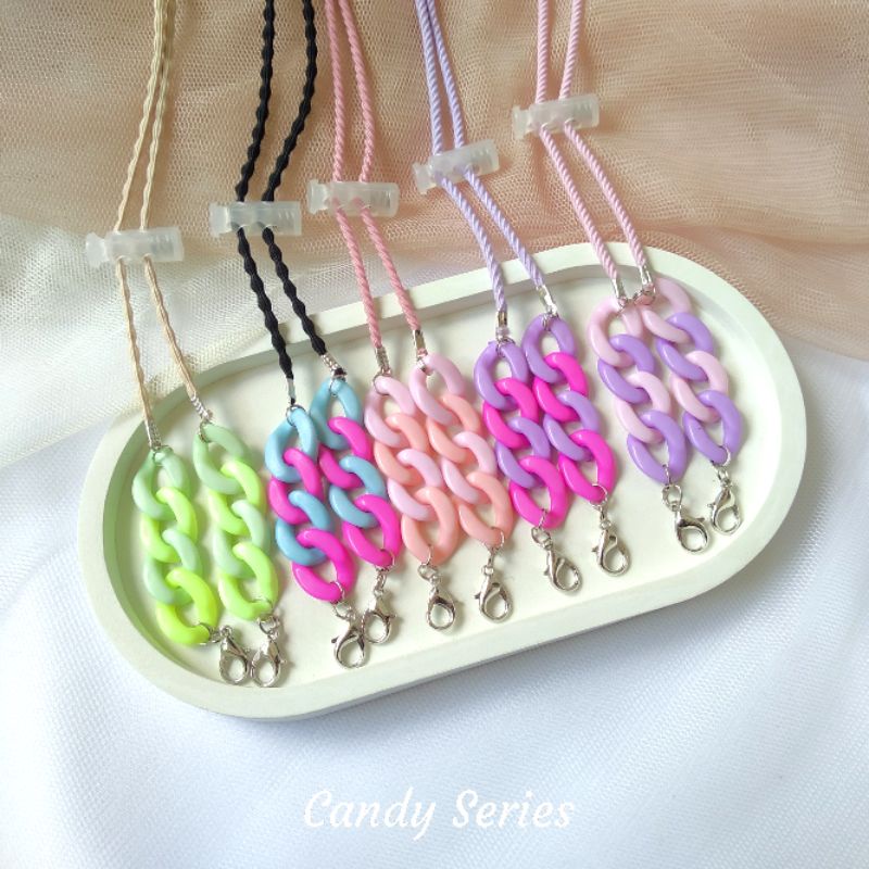 Candy Series / Strap Masker 2in1 / Strap Masker Tali / Strap Masker Rantai / Tali Masker / Grosir Ta