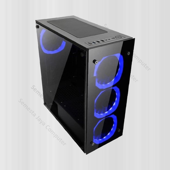 Infinity VESTA Tempered Glass ATX Gaming Case with 4 fan led Blue