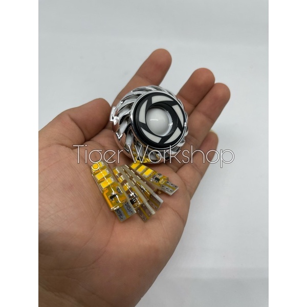 Paket Lampu Motor Lampu Stop Projie Running Plus 4pcs Sen Jelly Kedip/Flash-Kuning