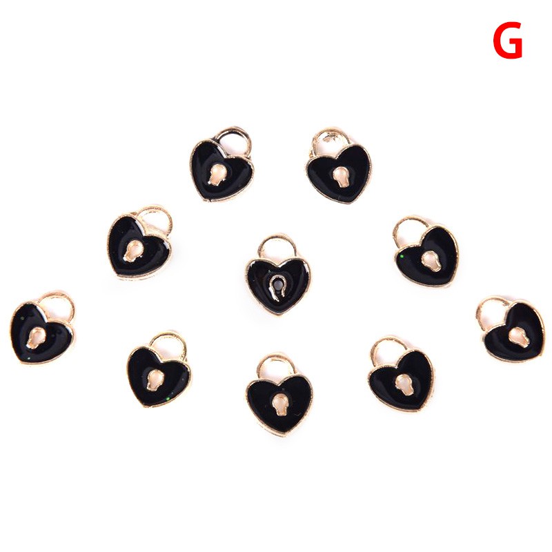 Hbid Glory 10Pcs / Set Liontin Bentuk Kunci Hati Bahan Alloy Untuk Kerajinan Tangan DIY Charms