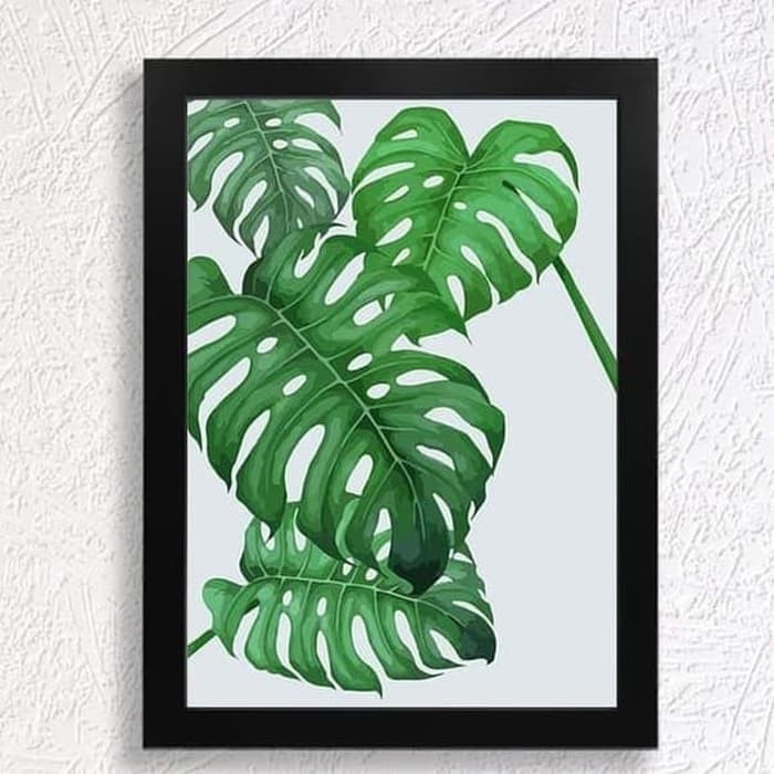 Diskon Poster Premium Dekorasi Dinding Rumah Lukisan 4 Daun Monstera Cantik Se00098 Shopee Indonesia