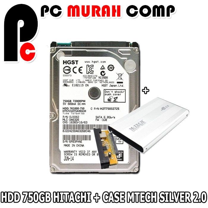 HDD LAPTOP 2,5INCH 750GB SAMSUNG TEBAL DAN CASE EXTERNAL M-TECH