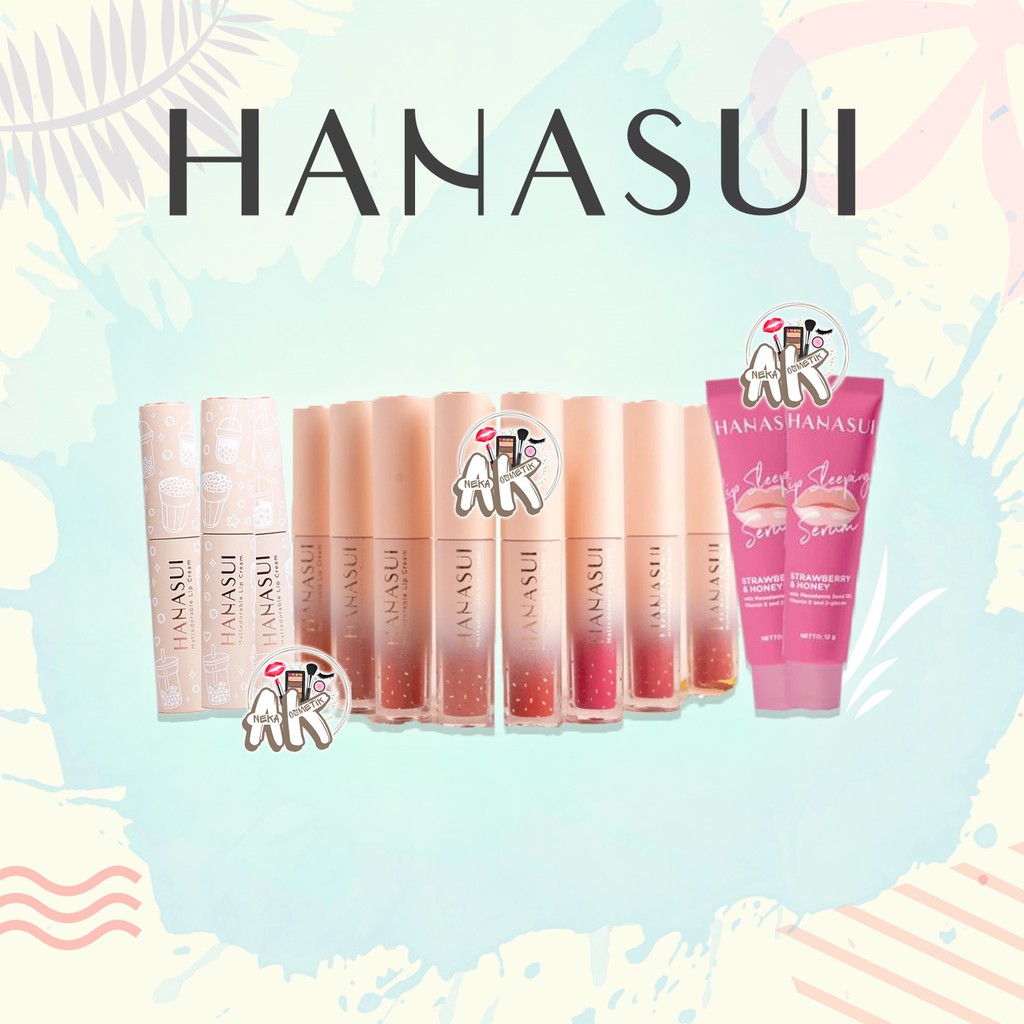 Hanasui Lip Sleeping Serum Strawberry, Lipcream,Lip Cream Boba Edition Bpom