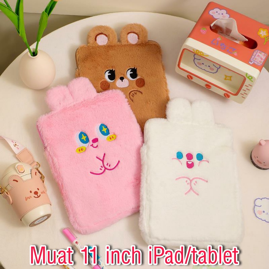 Tas Ipad SLEEVE tas tablet bulu karakter NEW bunny penyimpan ipad atau tablet sleeve ipad pouch karakter bunny