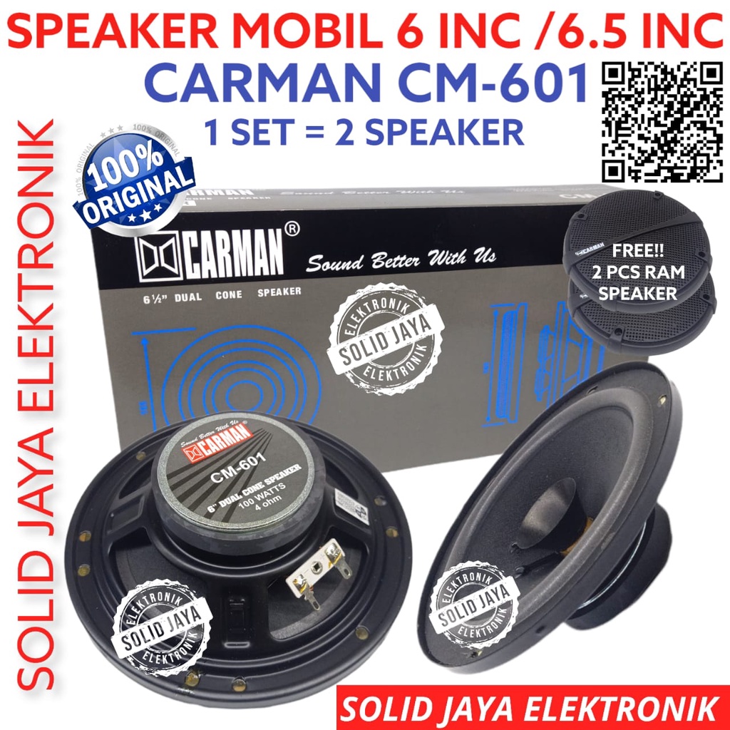 SPEAKER MOBIL CARMAN 6 - 6.5 INC WOOFER CM601 CM-601 CM 601 4OHM 4 OHM 6,5 IN INCH 6.5IN 6,5IN 6INCH 6IN 6INC 6.5INC 6,5INC 6 WOFER CARMAN ASLI ORI ORIGINAL