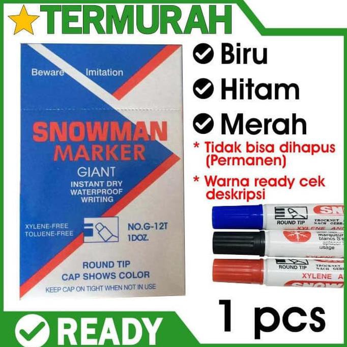 

SPIDOL PERMANENT SNOWMAN HITAM MERAH BIRU G 12 GROSIR TERMURAH
