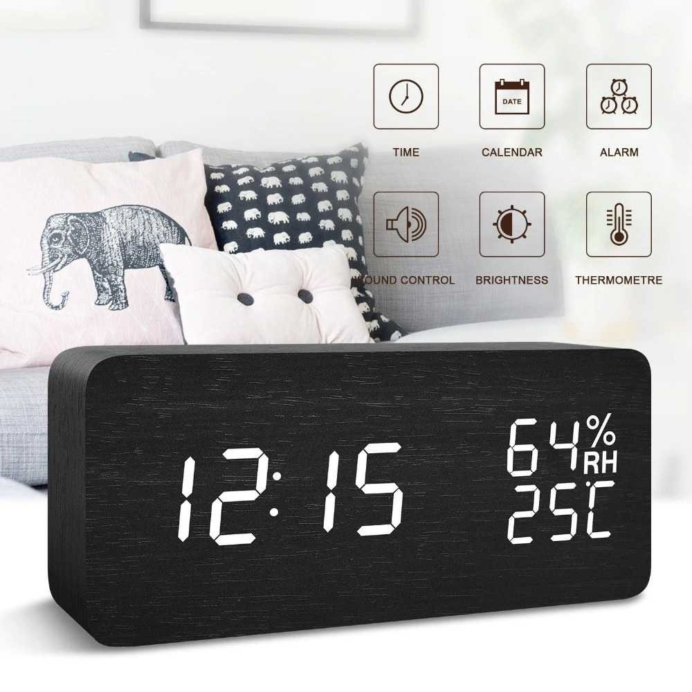 LikyYou Jam Meja Digital Clock Temperature Humidity Control - CYP-105