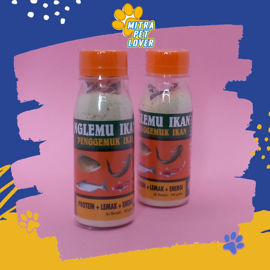 VITAMIN PENGGEMUK IKAN - NGLEMU IKAN 100 GRAM ORIGINAL - UNTUK GEMUK FISH MAS LELE GURAMI PATIN MUJAIR KOLAM TAMBAK AMAN AMPUH SEHAT PROTEIN TINGGI - ANIMAL HEALTHCARE AND VETERINARY TAMASINDO OBAT KESEHATAN TERNAK HEWAN BINATANG PELIHARAAN MITRAPETLOVER