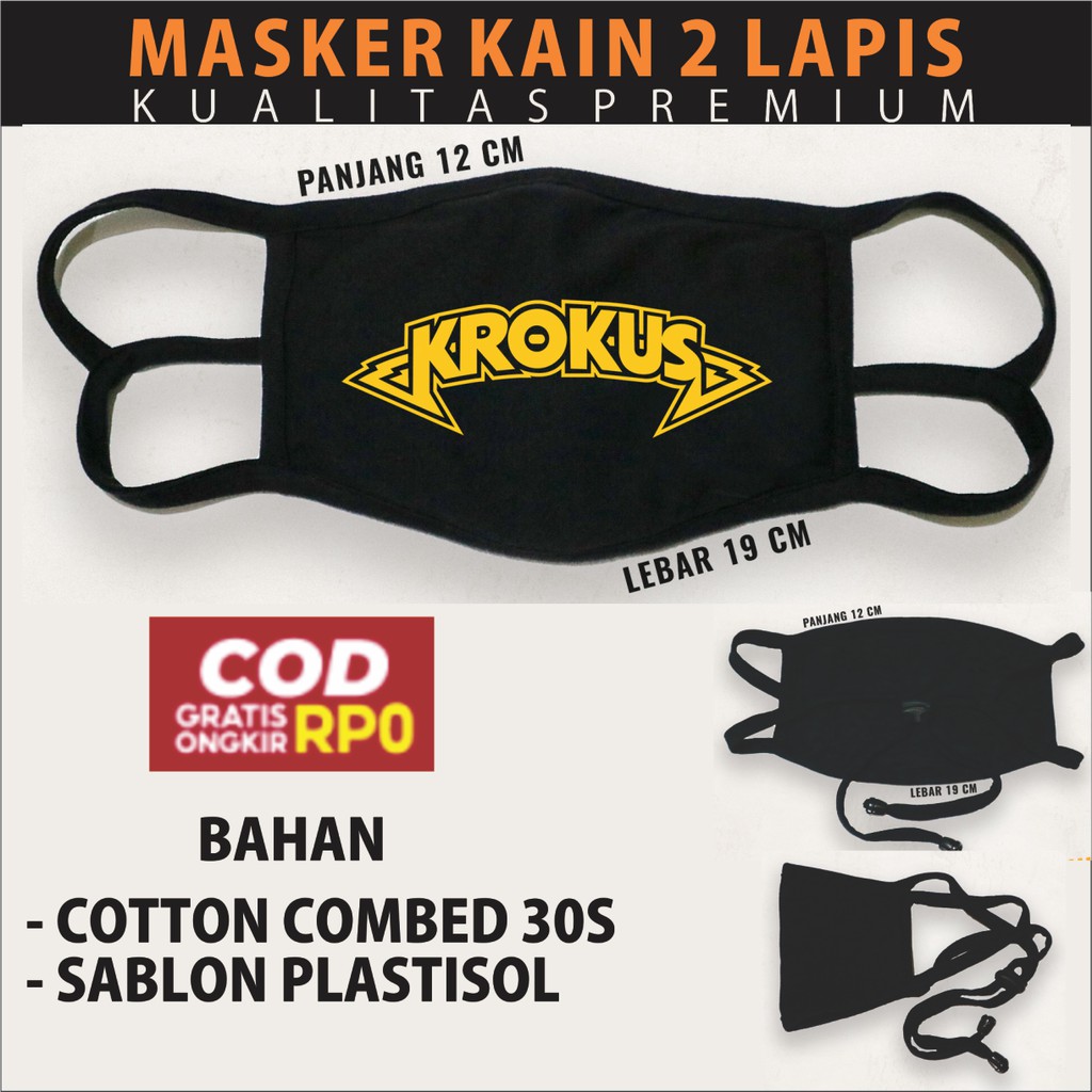 MASKER KAIN 2 LAPIS, MASKER BAND KROKUS