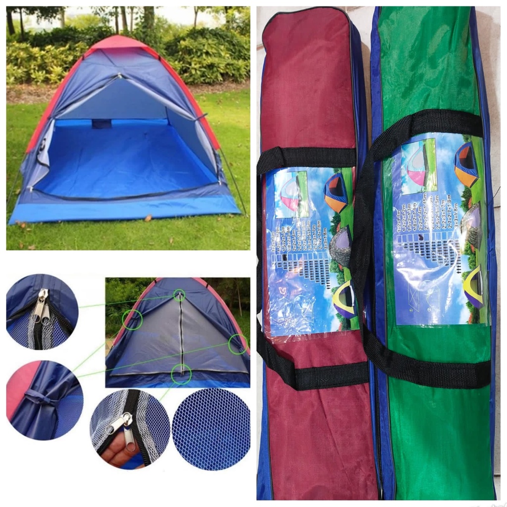 Tenda Camping / Kemping Dewasa Kapasitas 2-3 dan 4 orang (150*200*110)
