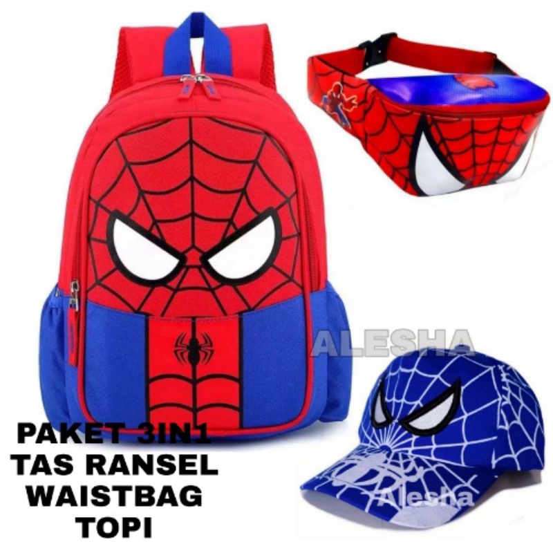 Tas ransel anak karakter gratis waistbag topi - tas ransel anak Sekolah