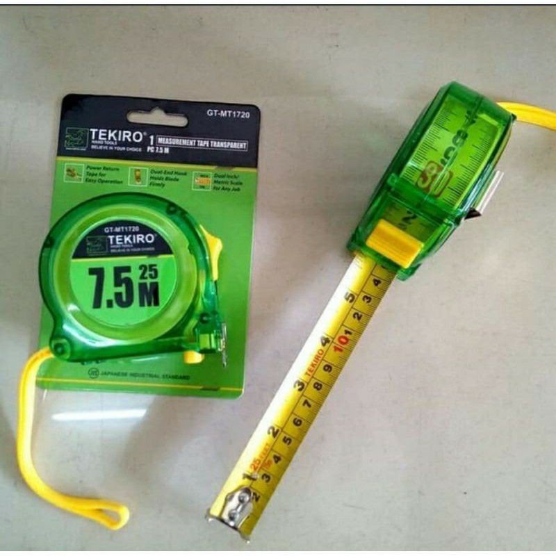 Meteran Tekiro 7,5 Meter Transparan