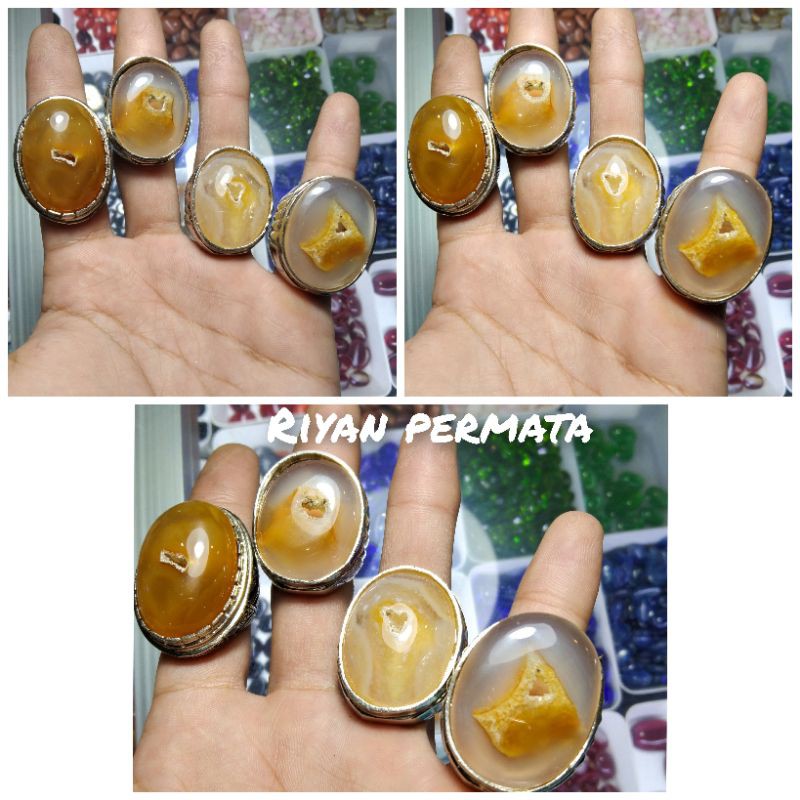 Cincin batu combong jumbo natural