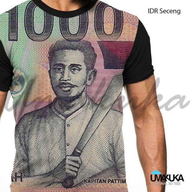 Kaos uang IDR Seceng 1000 seribu rupiah lama lawas kuno antik unik ootd Pre-order