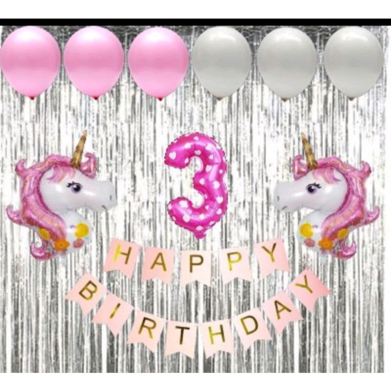 PAKET DEKOKASI ULANG TAHUN PINK / TEMA PINK SEKORASI PINK / DEKORASI PESTA / DEKORASI ULANG TAHUN