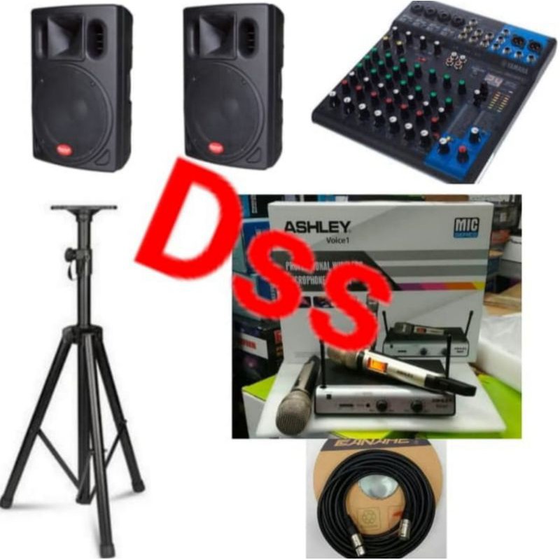 paket soundsystem aktif 15in baretone 1530pro yamaha 10 ch ashley