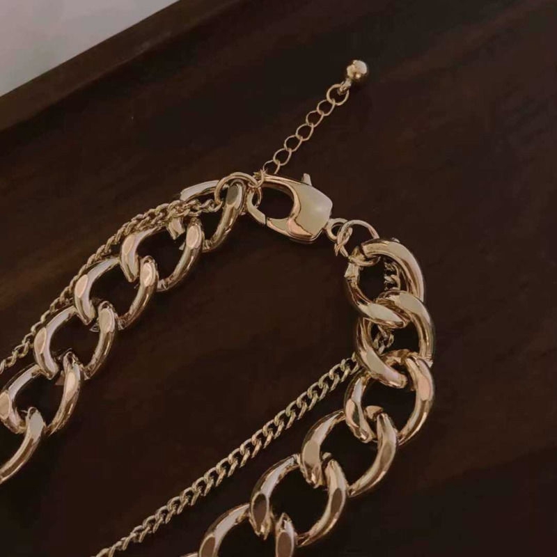 Kalung Rantai Pendek Dengan Liontin Potret Gaya Retro Hip Hop Korea Untuk Wanita