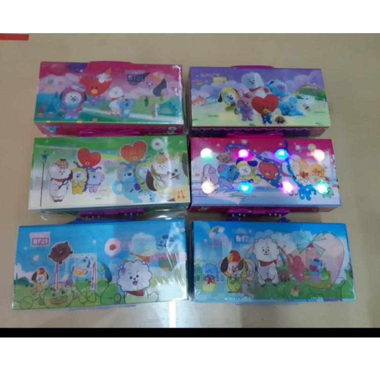 

➞ny Terbaru✧➞ kotak pensil KODE password ada LAMPU/pencil case/KODE LED 35 ❉