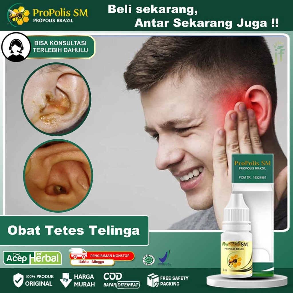 

Obat Tetes Telinga Congek Menahun, Budeg, Mendengung, Pembersih Telinga Berair, Infeksi Telinga, Gatal Benanah, Obat Herbal Sakit Telinga Anak & Dewasa 100% Herbal Alami Berkualitas Propolis SM Brazilian Bisa COD - Beli 3 Dapat Subsidi Ongkit Rp. 25,000