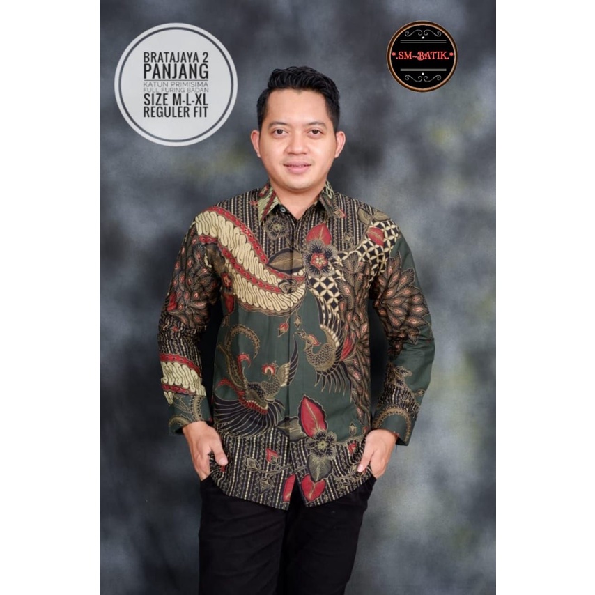 Kemeja Batik PREMIUM Warna Hijau Botol Batik Pria Warna Hijau Army Batik Panjang Warna Hijau Tua