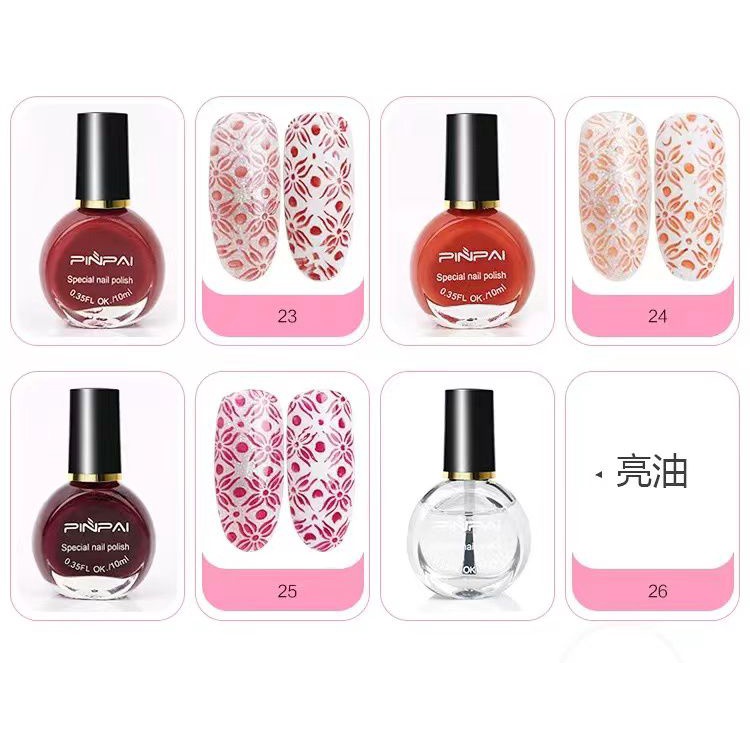 (1-26) PINPAI NAIL POLISH STAMPING / Kutek Kuku khusus Stamping Jelly Warna Pekat Tidak Beleber