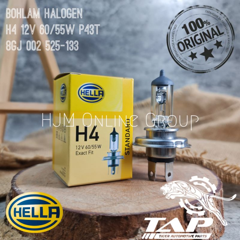 BOHLAM LAMPU HALOGEN HELLA H4 P43T 12V 60/55W ORIGINAL