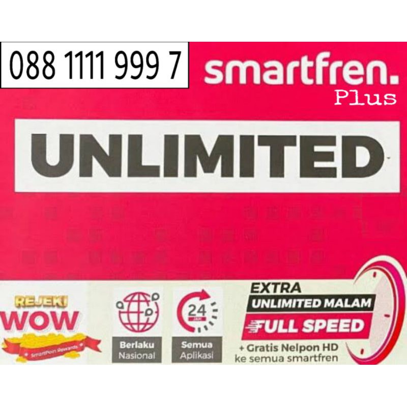 Nomor Cantik Smartfren Pascabayar + Paket Unlimited 1 Bulan