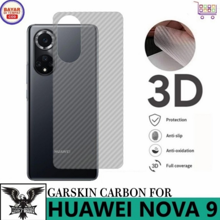 HUAWEI NOVA 9 NOVA 7 NOVA 2 LITE P30 P30 LITE P30 PRO ANTI GORES BELAKANG SKIN KARBON MOTIF CARBON GARSKIN TRANSPARAN ANTI JAMUR PELINDUNG BELAKANG