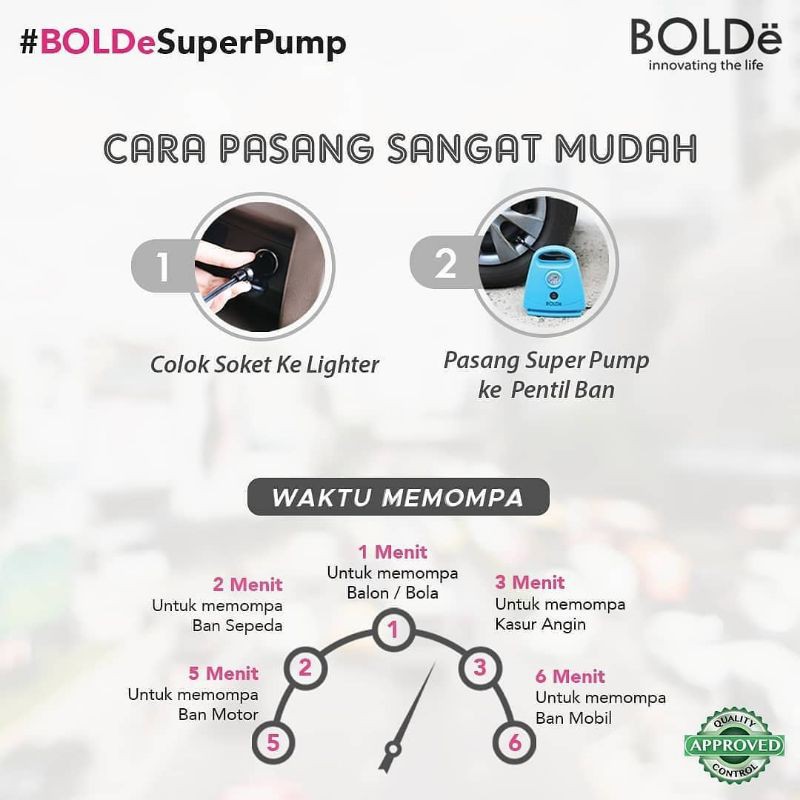 Bolde Super Pump Mini Air Compressor (Pompa Angin Kompresor)