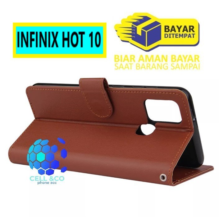 Flip cover INFINIX HOT 10 Flip case buka tutup kesing hp casing flip case Premium leather wallet