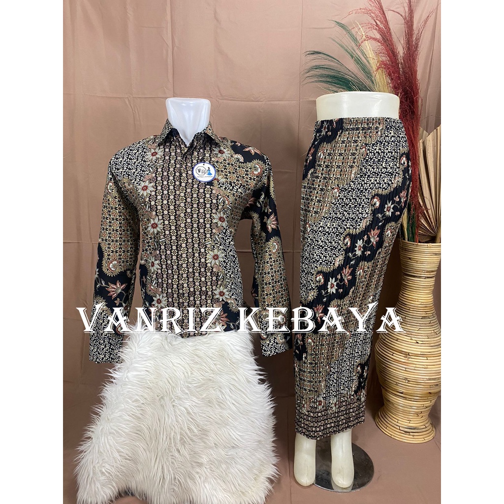 By GoldenStoreBATIK COUPLE/KEMEJA BATIK COUPLE/BATIK COUPLE LENGAN PANJANG/ROK PLISKET COUPLE