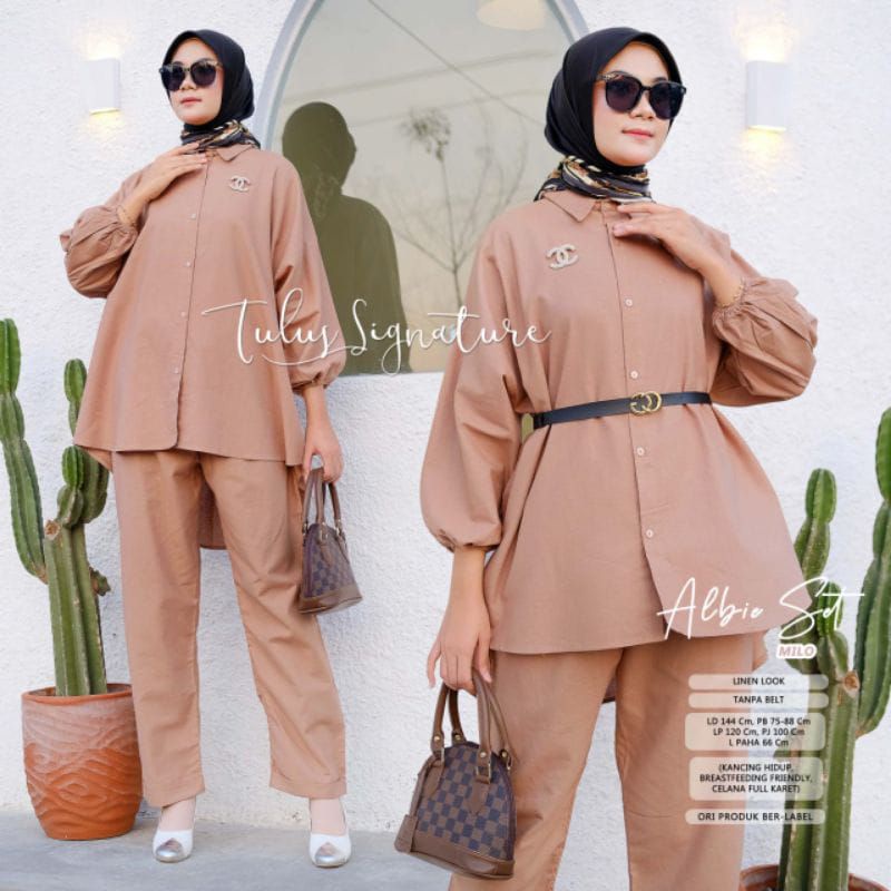 Albie set wanita polos by tulus signature