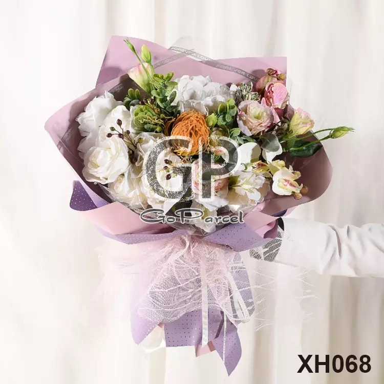 ( 5 Lembar ) BICOLOR SILVER POINT - FLOWER WRAPPING PAPER KOREAN POLKADOT CELLOPHANE / KERTAS BUNGA PAPER DOUBLE COLOR BUKET BOUQUET