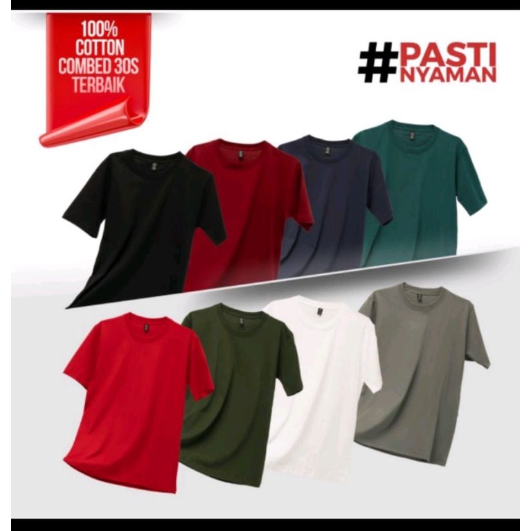 KAOS POLOS PREMIUM COTTON COMBED 30S PRIA WANITA