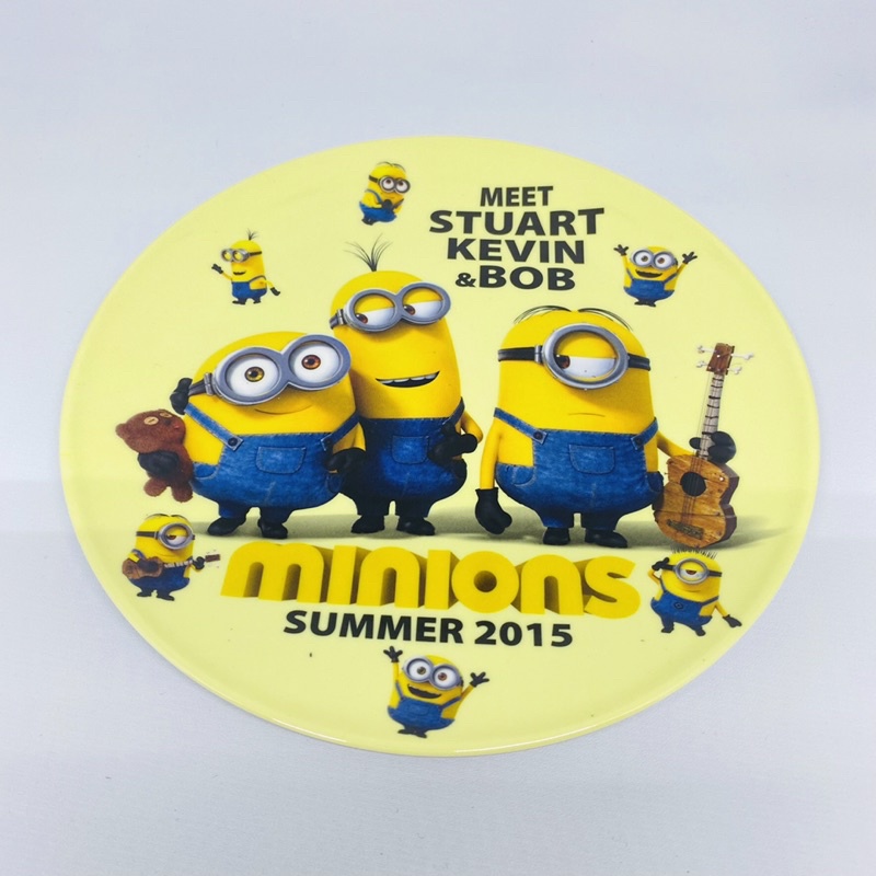 piring makan melamin anak bulat datar minions gudetama paw patrol stitch spiderman cars mcqueen