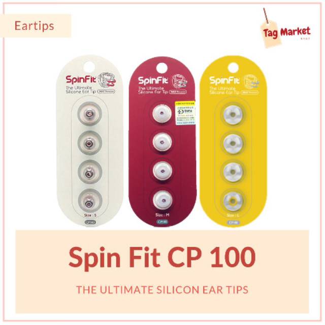 Original SpinFit CP100 Ultimate Silicone Ear Tip 360 Rotation