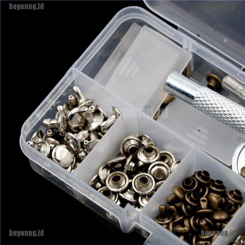 Bey 120pcs / set Kancing Rivet Bahan Metal Untuk Kerajinan Kulit