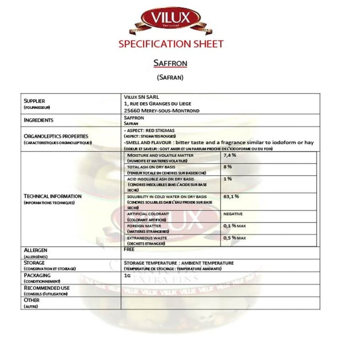 

Best Seller - Spanish Saffron 1Gr