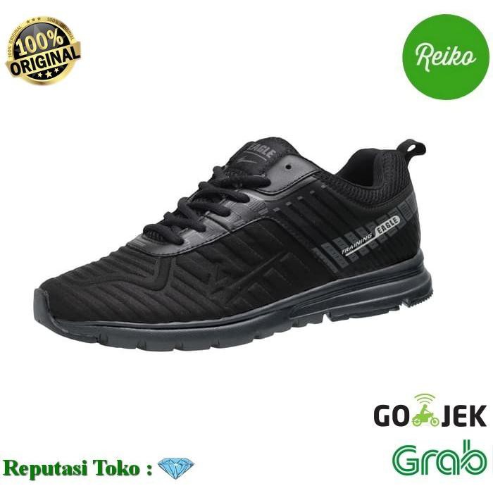LARIS SEPATU OLAHRAGA EAGLE FORCE SEPATU KETS CASUAL RUNNING LARI PRIA - HITAM, 39