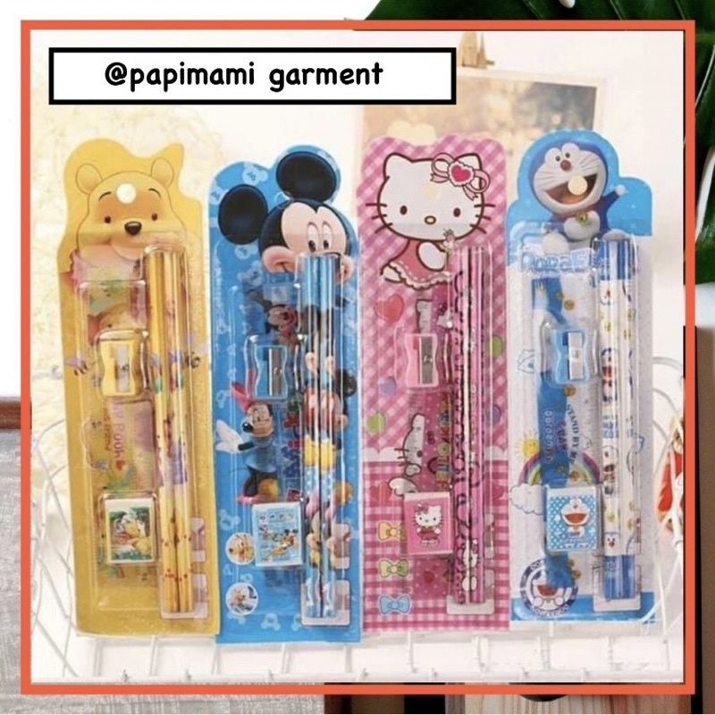 

Alat Tulis Stationary Set Anak Karakter Lucu Murah Pensil Penggaris