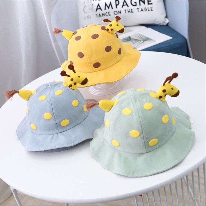 Topi bulat anak import motif jerapah