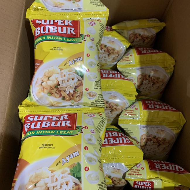 

bgs483MQ Super bubur ayam renceng isi 6 pcs x 45 gram bubur instant