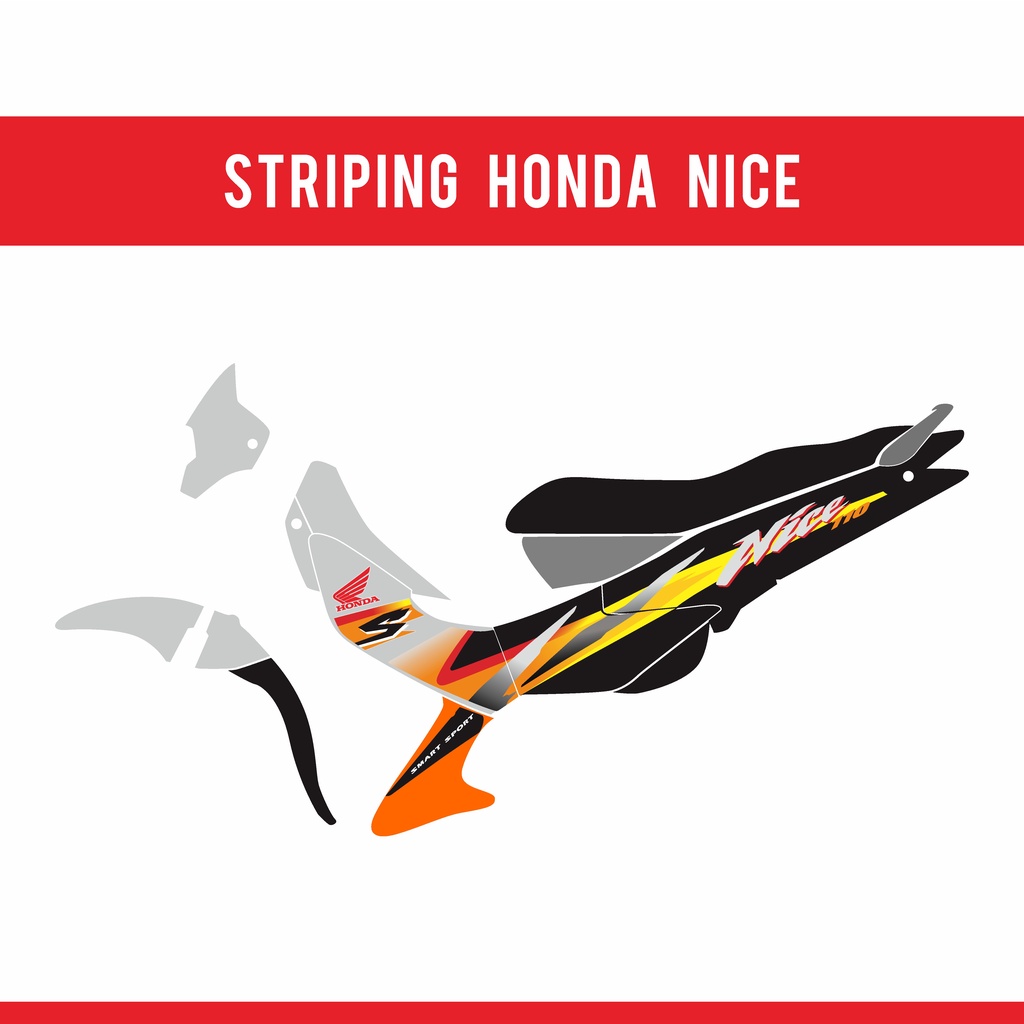 Decal Sticker striping honda nice 110