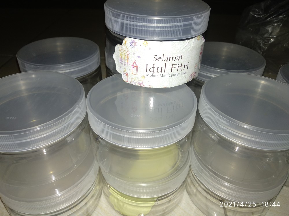 Set Toples Lebaran (isi 5 Toples+ 5 Stiker) - Toples Idul Fitri - Toples Kue Kering - Toples Cantik